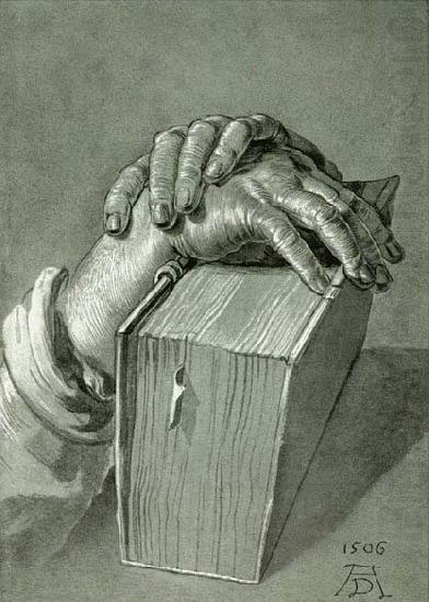 Albrecht Durer Hand Study with Bible - Drawing china oil painting image